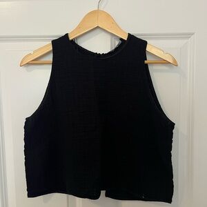Zara Black Textured Tank Top